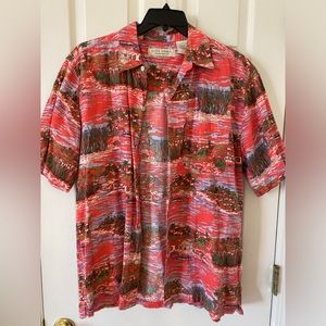 Island Republic Men’s Short Sleeve Hawaiian shirt, multi color, Size L